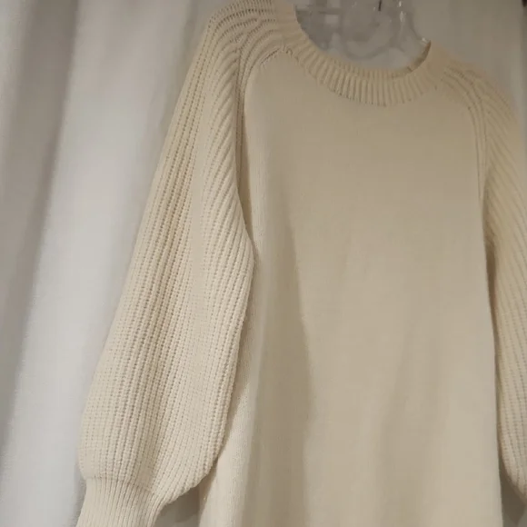 Vero Moda Cream Rib-Knit Crew Sweater Dress - Picture 3 of 9